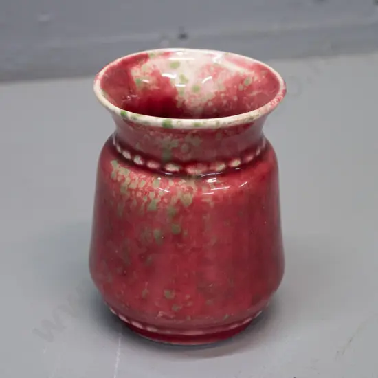 Crown Lynn rhubarb glaze vase - marked ".133." on base H-100 D-70 at top