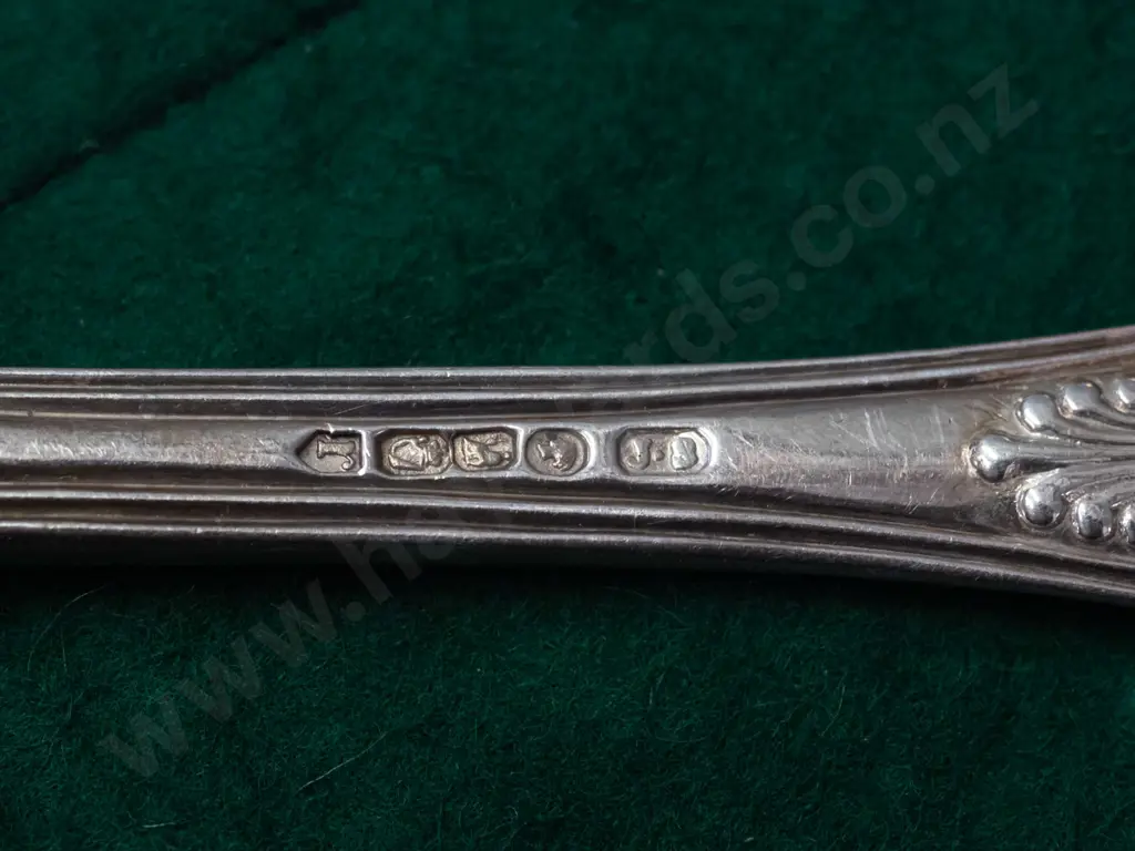 King's pattern silver cutlery - 12 medium size spoons L-180, several different English and Irish hallmarks, approx. Image 1++