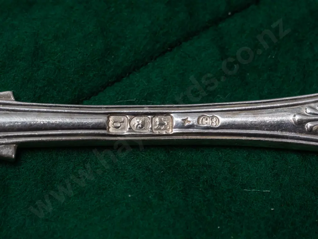 King's pattern silver cutlery - 12 medium size spoons L-180, several different English and Irish hallmarks, approx. Image 1++