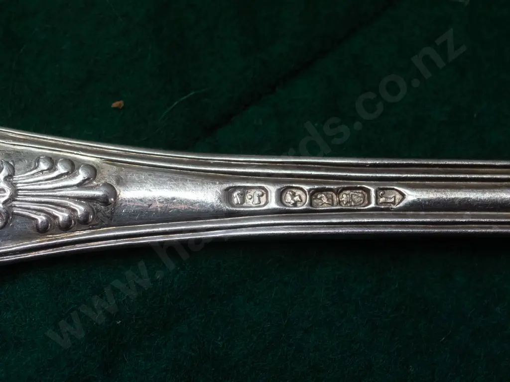 King's pattern silver cutlery - 12 medium size spoons L-180, several different English and Irish hallmarks, approx. Image 1++
