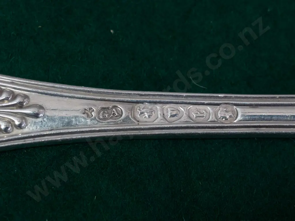 King's pattern silver cutlery - 12 large spoons L-220, several different hallmarks, see photos. Weights from 95 to 107g Image 1++