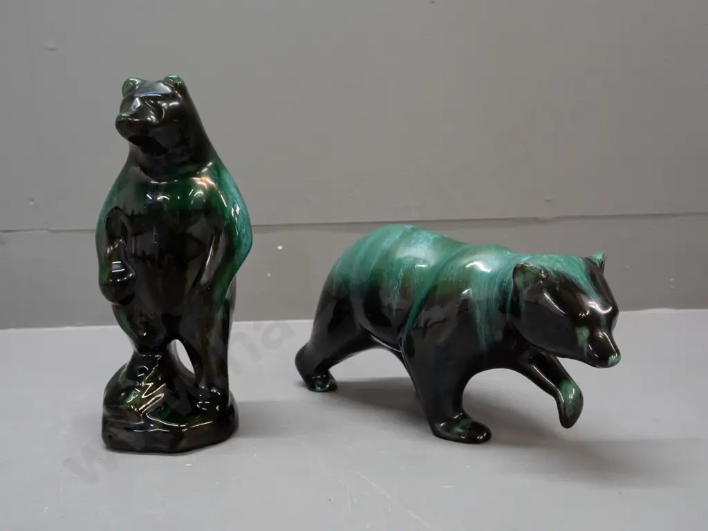 2 Blue Mountain pottery bear figurines - standing bear H-240 Image 1++