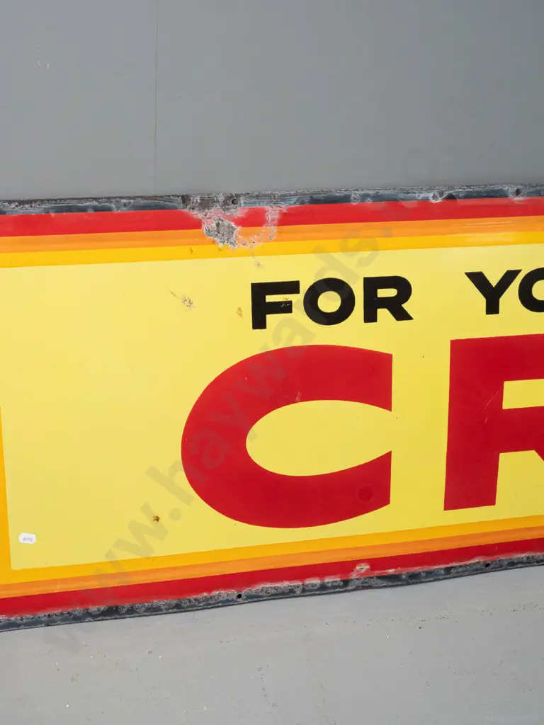 very large vintage enamel Craven A advertising sign - age wear & corrosion, holes, chips to enamel H-470 W-2450 Image 1++