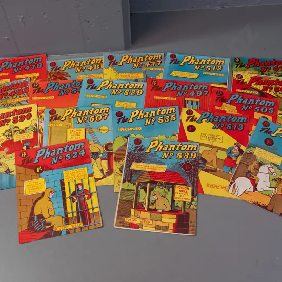 18 assorted Phantom comic books, printed by Feature Publications, Wellington - minor age wear and discolouration, some