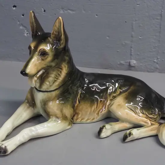 Alsatian dog figure - marked Made in West Germany H-175 L-300