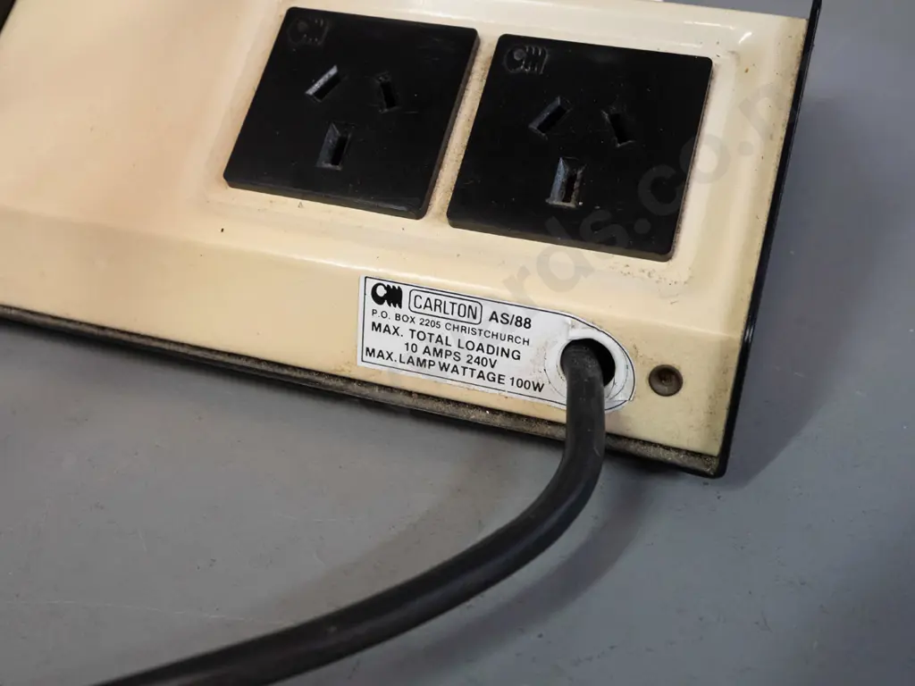 Astron-88 desk lamp with 2 power points, made by Carlton Christchurch - some discolouration and minor paint loss H-450 Image 1++