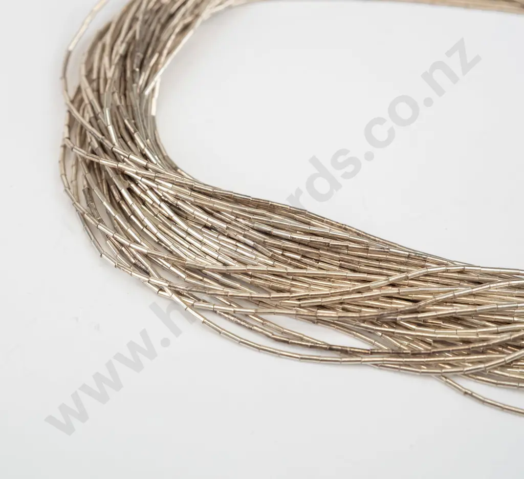 silver multi strand necklace clasp stamped 925 Image 1++