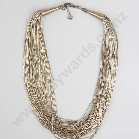 silver multi strand necklace clasp stamped 925