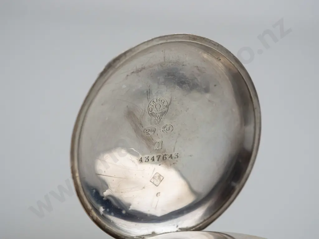 silver pocket watch stamped Omega  925 Image 1++