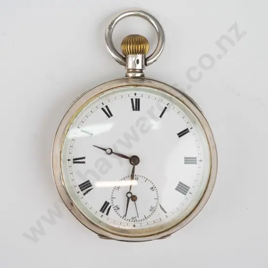 silver pocket watch stamped Omega  925
