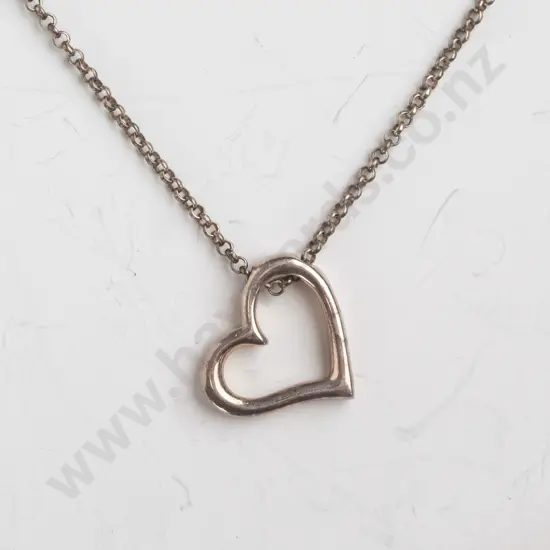 silver heart necklace chain stamped stamped 925