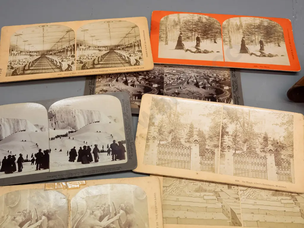 vintage stereoscope viewer and assorted stereo view cards with 7 New Zealand scenes, see photos. Some wear & tear to Image 1++