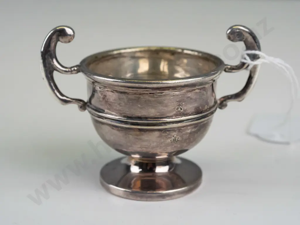 small double handled silver cup EHM Image 1++