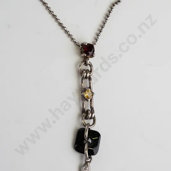 silver gemstone pendant stamped 925