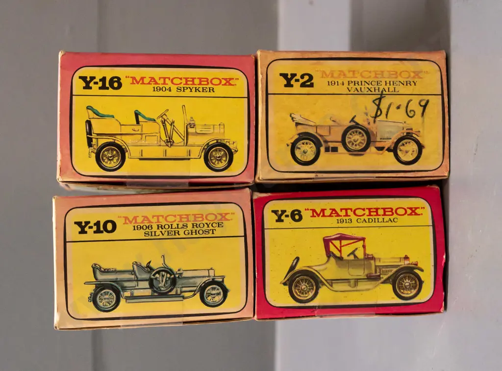 4 Lesney Matchbox Models of Yesteryear in original boxes - Y-2 1914 Prince Henry Vauxhall, Y-6 1913 Cadillac, Y-10 1906 Image 1++
