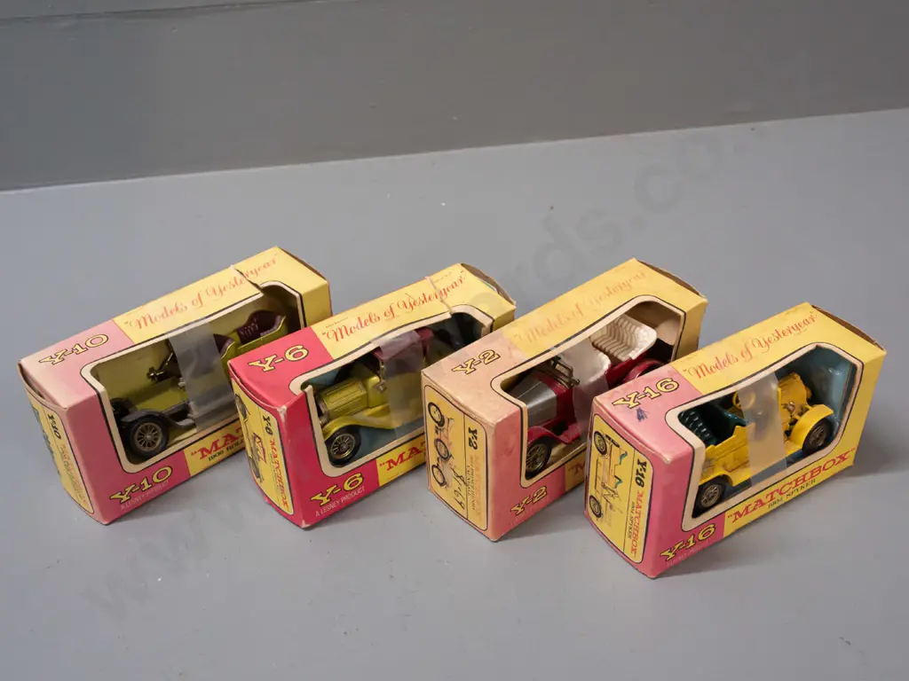 4 Lesney Matchbox Models of Yesteryear in original boxes - Y-2 1914 Prince Henry Vauxhall, Y-6 1913 Cadillac, Y-10 1906 Image 1++