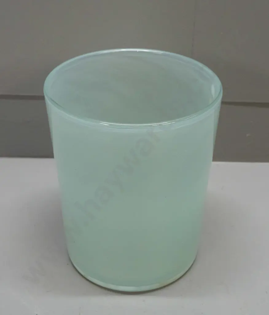 art glass vase or small ice bucket - clear over light green and white mottled H-230 D-190 Image 1++
