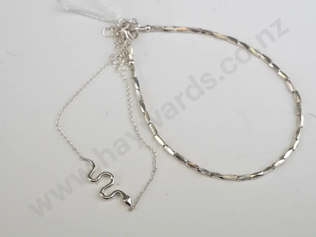 2 silver bracelets  both stamped 925 Image 1++