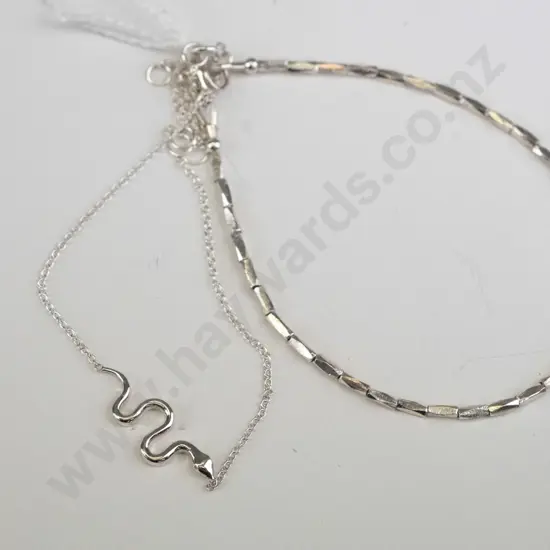 2 silver bracelets  both stamped 925