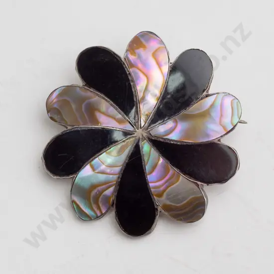 silver flower  pendant / brooch stamped 925
