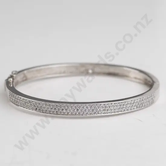 silver cz bangle 18gm