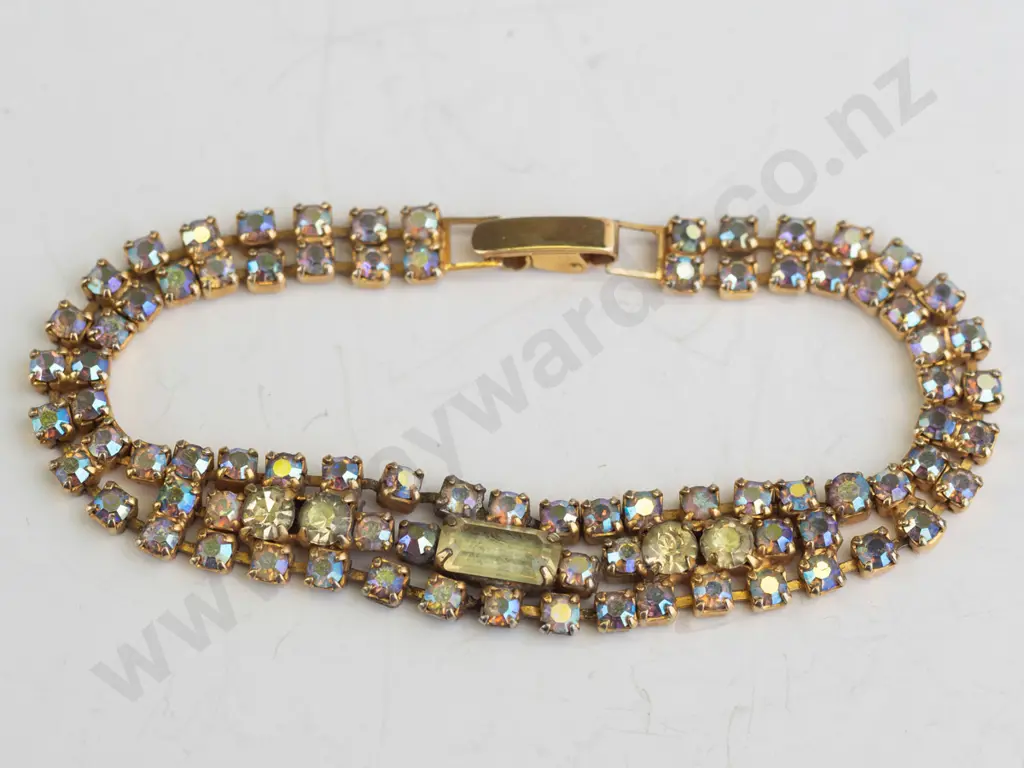 gold plated multi coloured crystal bracelet Image 1++