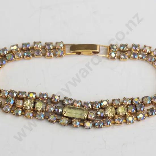 gold plated multi coloured crystal bracelet
