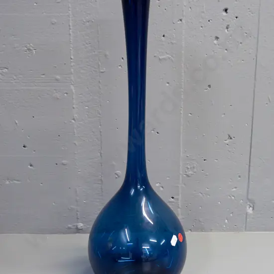 tall blue art glass bottle vase H-500