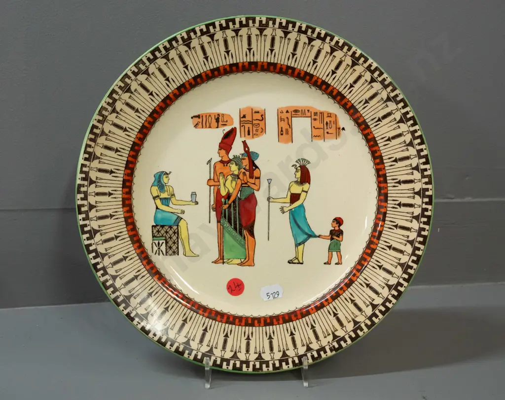 vintage Royal Doulton Egyptian motif cabinet plate - some crazing D-270 Image 1++