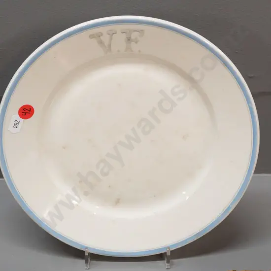 dining plate, according to note taken from the wreck of the Marguerite Mirabaud, wrecked off Chrystalls Beach, Otago in