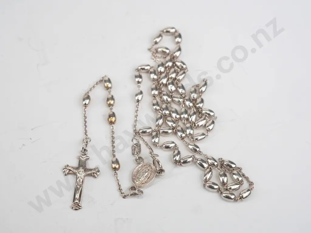 silver rosary beads Image 1++