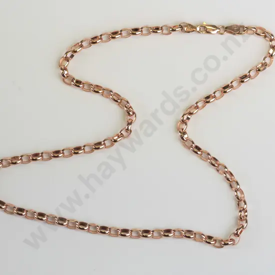 9ct rose gold blelcher chain 15.8gms - 45cms