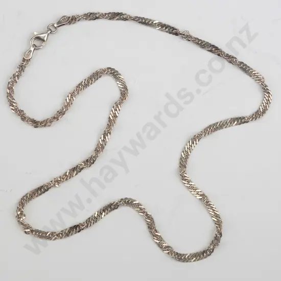 silver twist necklace stamped 925