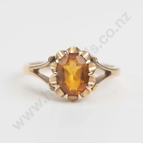 9ct citrine ring 2.7gms size N