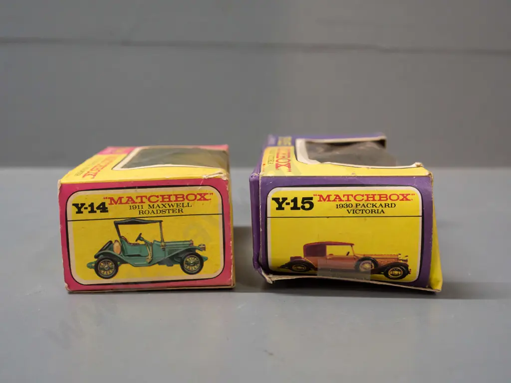 2 Lesney Matchbox Models of Yesteryear in original boxes - models Y-14 1911 Maxwell and Y-15 1930 Packard - both with Image 1++