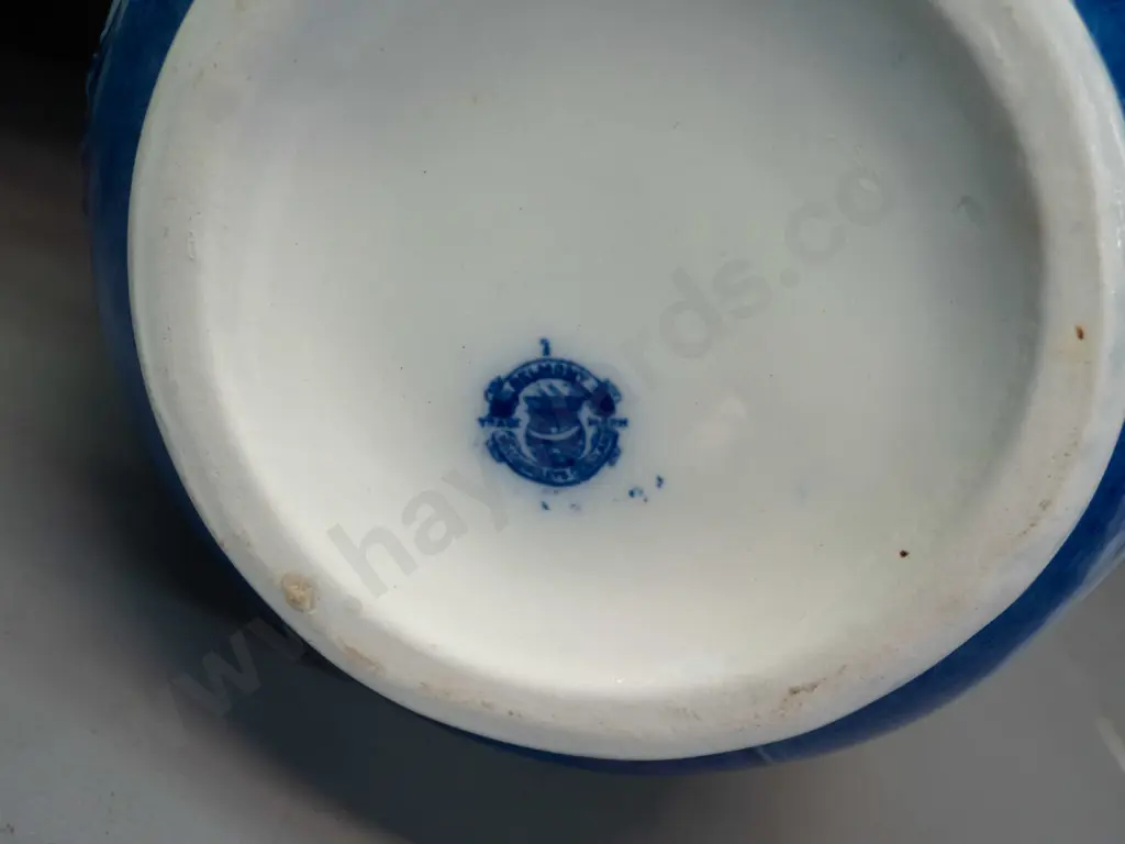 vintage Belmont flow blue pottery jug and basin set - minor fretting to rim of bowl. Jug H-330 Bowl D-460 Image 1++