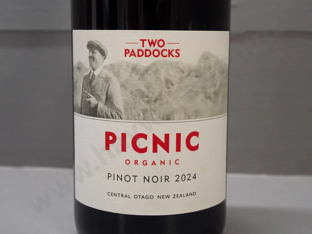 bottle of Two Paddocks 2024 Central Otago "Picnic" organic Pinot Noir 750ml Image 1++