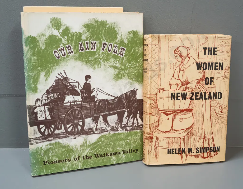 2 NZ history books - Women of New Zealand and Our Ain Folk - Pioneers of the Waikawa Valley - wear to dust jackets Image 1++