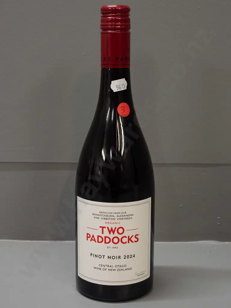 bottle of Two Paddocks 2024 Central Otago organic Pinot Noir 750ml Image 1++