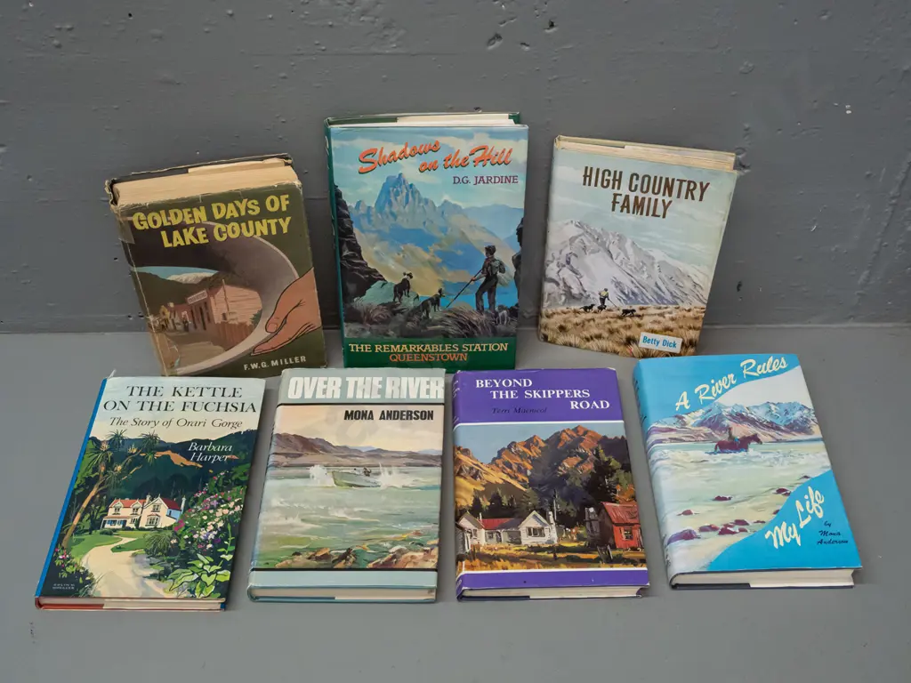 7 books - Otago and Southland local histories - Mona Anderson, Remarkables Station, Story of Orari Gorge, etc. - some Image 1++