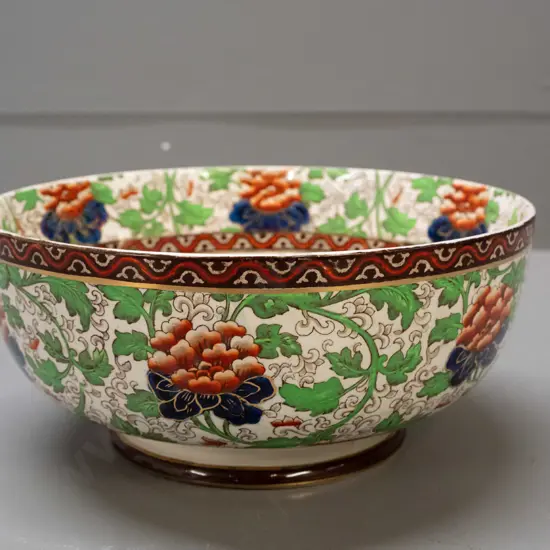 Royal Doulton bowl with floral & foliate decoration - 1920s according to sticker H-100 D-230