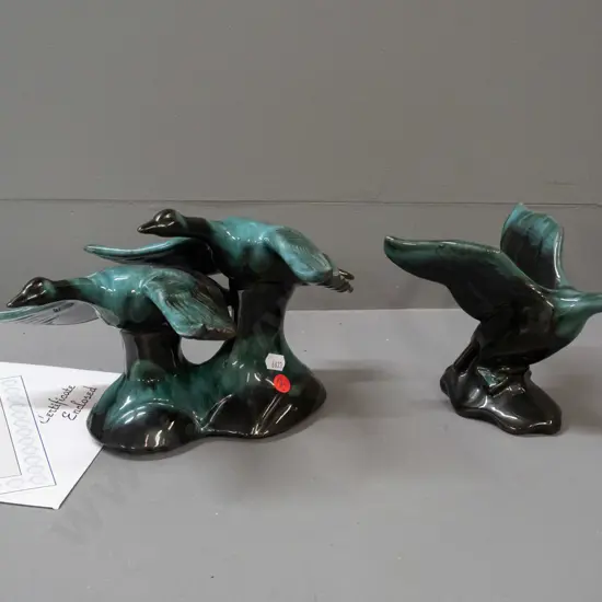 Blue Mountain pottery ltd. edition Romar series figurine with certificate: "Free Spirit" flying geese pair plus one