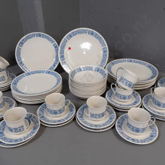 Royal Doulton "Cranbourne" dinner ware - 8 dinner D-270 and 8 medium, 12 bowls, 12 trios, one cup & saucer