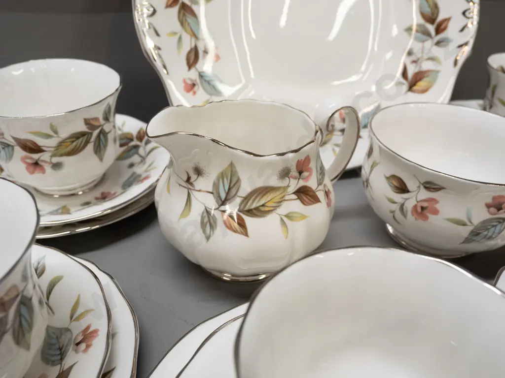 Royal Adderley "Beechwood" 21-piece tea set - cake plate is W-250 Image 1++