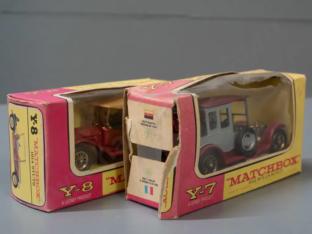 2 Lesney Matchbox Models of Yesteryear in original boxes - models Y-7 1912 Rolls-Royce and Y-8 1914 Stutz, both with Image 1++