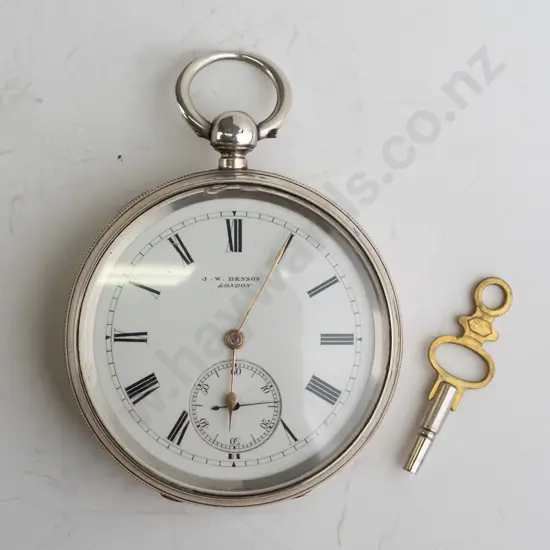JW Benson London sterling silver cased The Ludgate pocket watch, jewelled lever, by warrant to HM