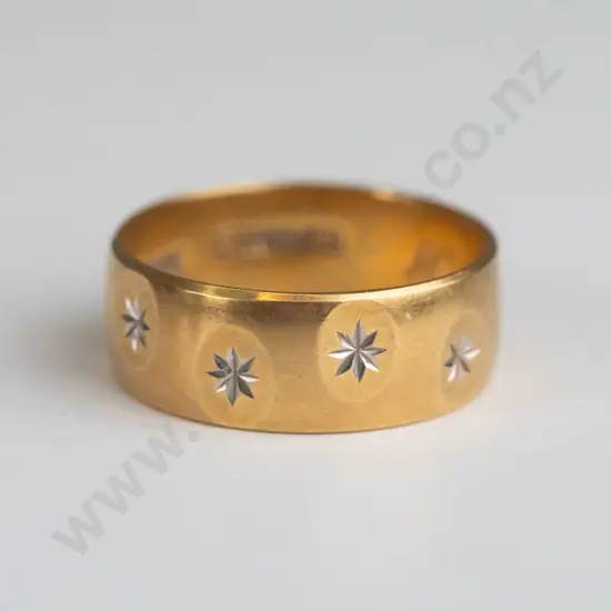 18ct gold & platium leaf pattern ring 2.8gms Size N