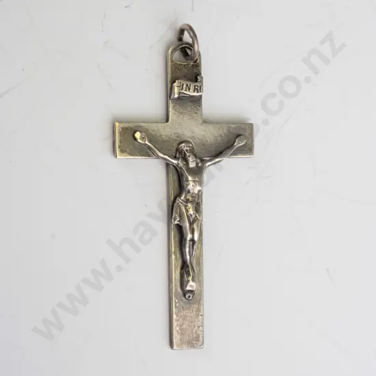 silver crucifix pendant stamped silver, no chain