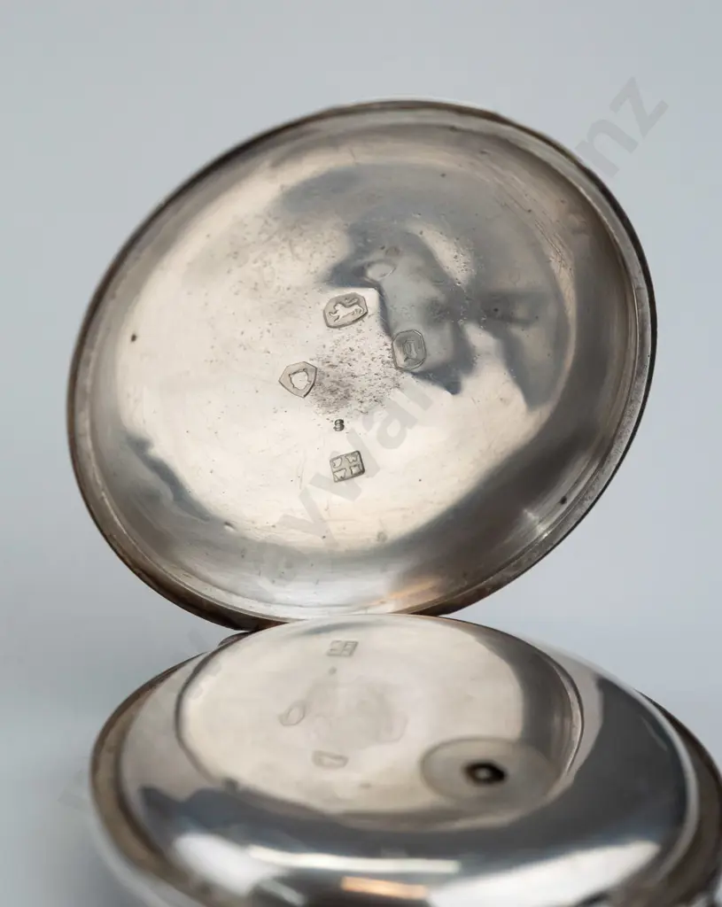 silver pocket watch stamped lion, anchor, g Image 1++