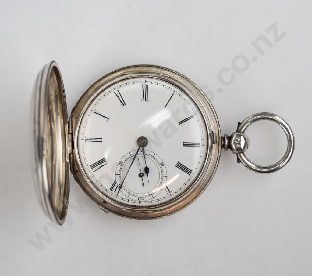 silver pocket watch stamped lion, anchor, g Image 1++